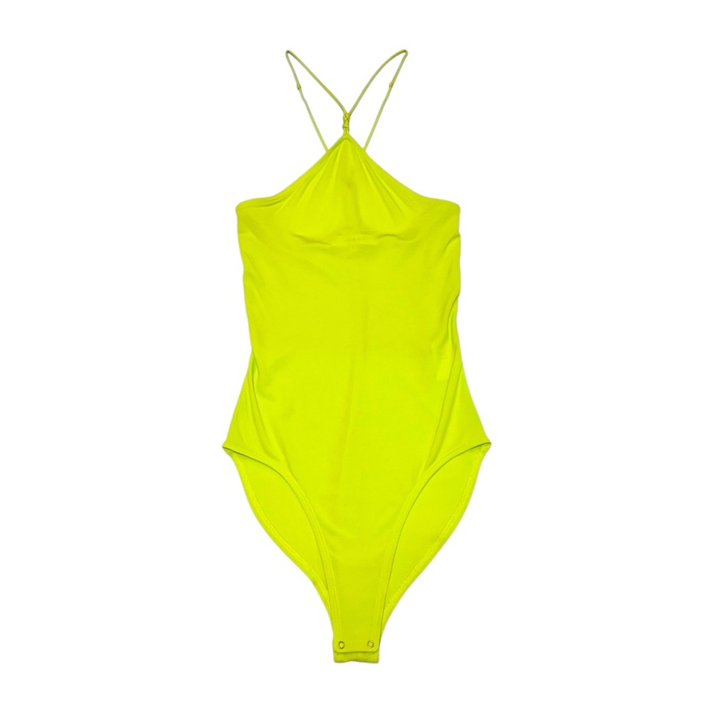 Auth Frame Delicate Knit Bodysuit in Flash Lime